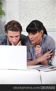 Couple with credit card