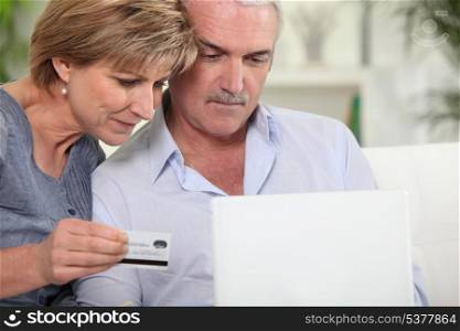 Couple with credit card