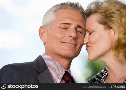 Couple with eyes closed