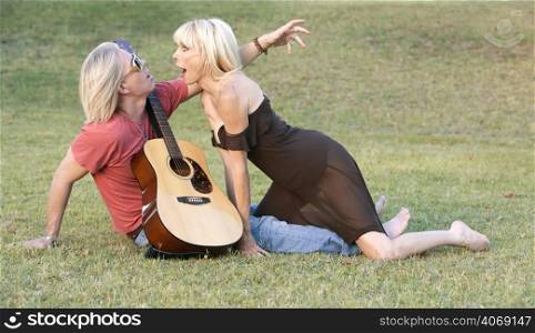 Couple with guitar