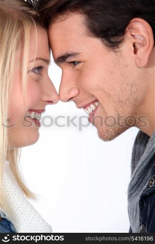 Couple with noses together