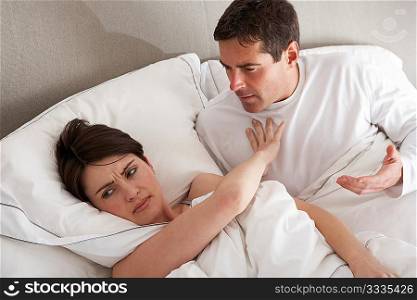 Couple With Problems Having Disagreement In Bed