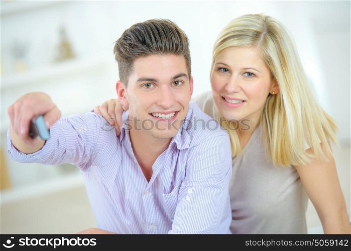couple with remote