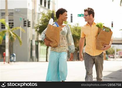 Couple with Shopping Bags