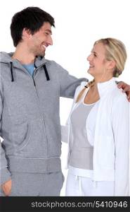 Couple with sportswear