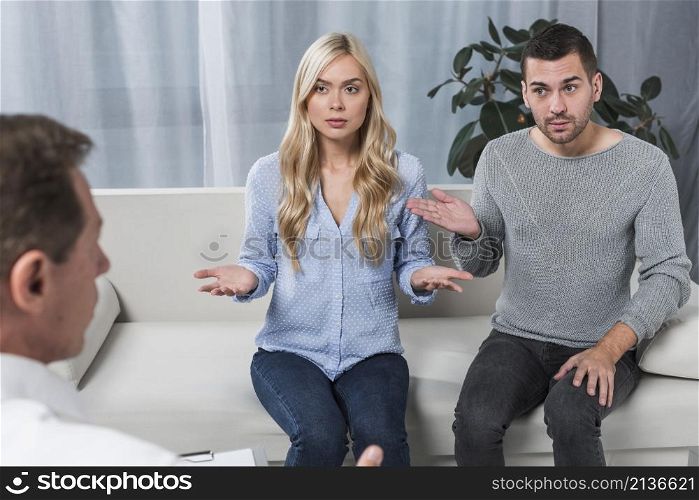 couple with therapist