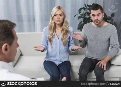 couple with therapist