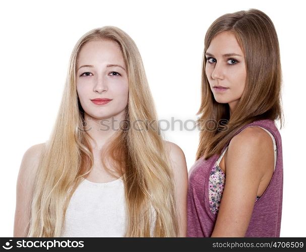Couple women - brown hair against the blonde