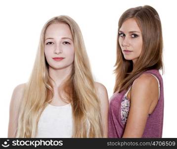 Couple women - brown hair against the blonde