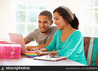 Couple Working In Office At Home