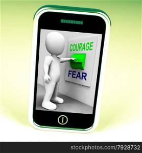 Courage Fear Switch Showing Afraid Or Courageous