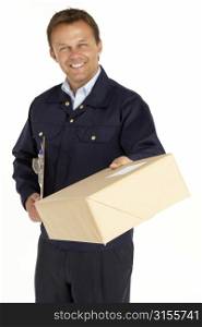 Courier Handing Over A Parcel