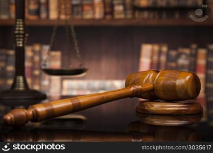 Courtroom, Law theme, mallet of the justice. Court gavel,Law theme, mallet of justice