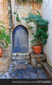 Courtyard of a Typical Greek Houses on the Island of Rhodes