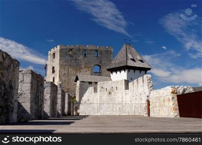 Courtyard of Celje medieval castle in Slovenia