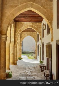 Courtyard of Hadjigeorgakis Kornesios Mansion in the old sector of Nicosia, Cyprus