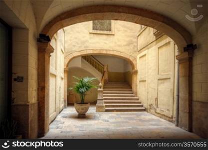 courtyard of old spanish home, Tarragona, Spain