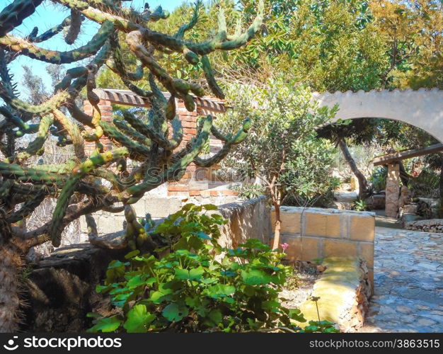 Courtyard village house with garden in Sicily