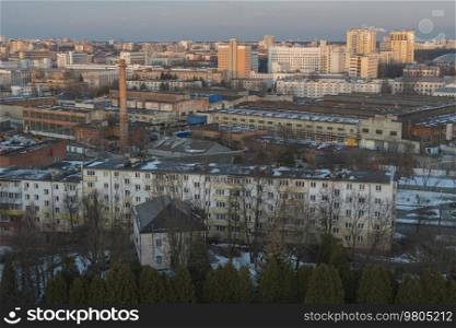 Courtyards of Minsk from above. Capital of Belarus