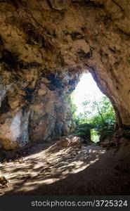 Cova des Coloms  the biggest natural cave at Barranc de Binigaus, Menorca, Spain. It s 24 meters in height.