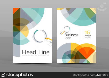 Cover design of annual report cover brochure, modern abstract background template, layout A4 size page