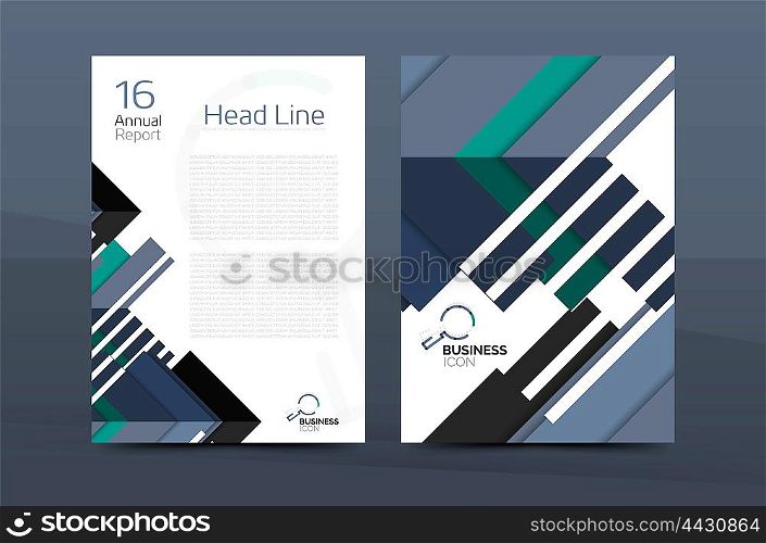 Cover design of annual report cover brochure, modern abstract background template, layout A4 size page