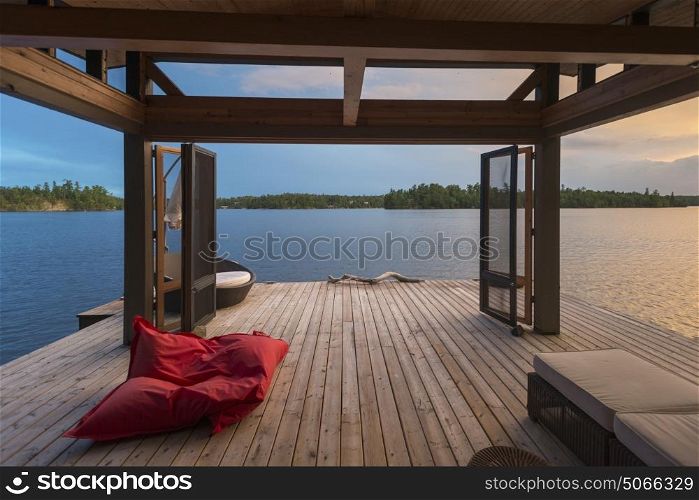 Covered deck on Lake of The Woods, Ontario, Canada