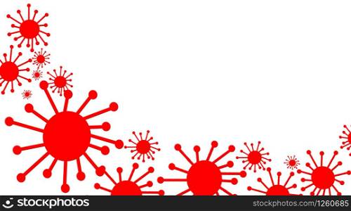 Covid-19 coronavirus, Red viruses isolated on white background