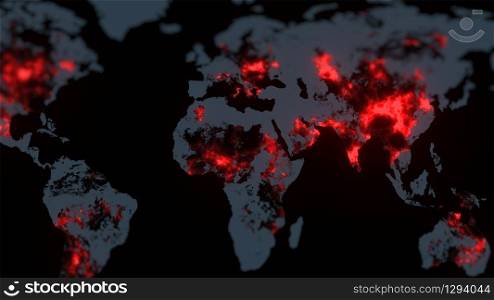 Covid 19 coronavirus virus spreads earth world map 3d rendering