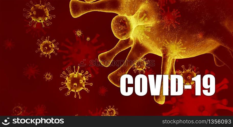 Covid-19 Epidemic as Medical Disease Concept in Red. Covid-19 Epidemic