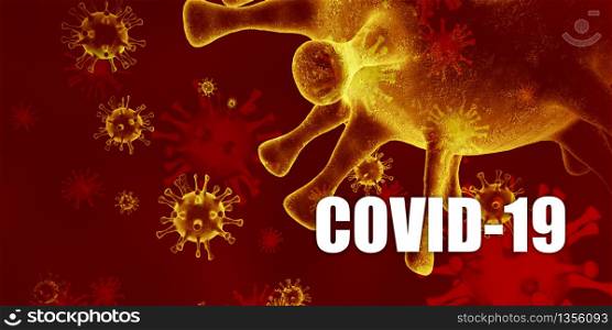 Covid-19 Epidemic as Medical Disease Concept in Red. Covid-19 Epidemic
