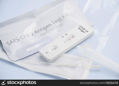 Covid-19 negative test result with SARS CoV-2 Rapid antigen test kit (ATK),Coronavirus infectious protective concept