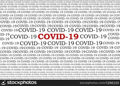 COVID-19 on white background. Coronavirus disease named COVID-19. Concept