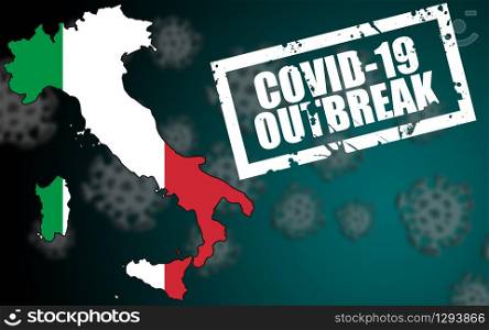 Covid-19 virus outbreak in Italy, 3d rendering.