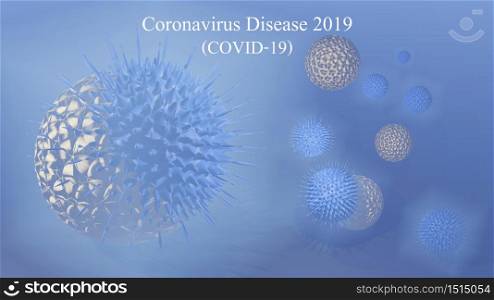 Covid Virus in blood vessel.Concept COVID-19.Coronavirus disease COVID-19 infection 3D. 3D view of a infectious virus.Virus cell in human body.