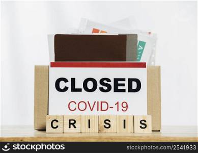 covid19 sign with full box