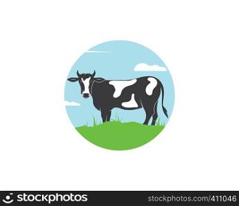 cow logo vector illustration template design