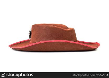 cowboy hat with the star sheriffs isolated on white background
