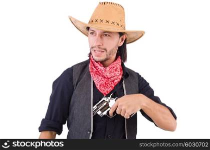 Cowboy isolated on the white background