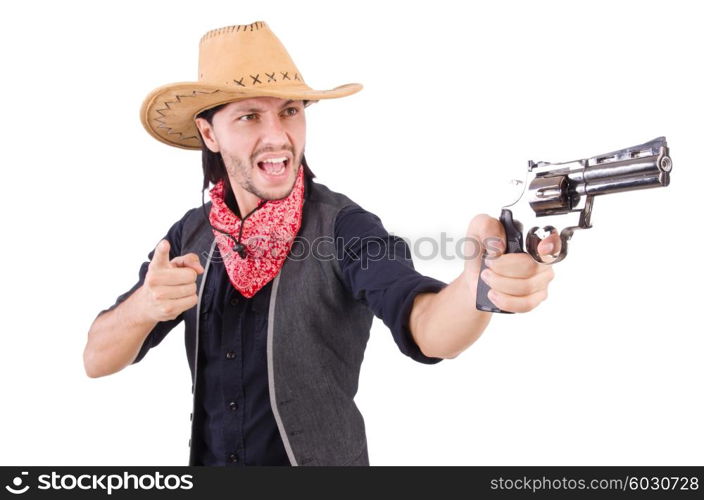 Cowboy isolated on the white background