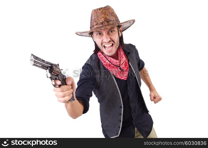 Cowboy isolated on the white background