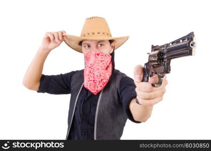 Cowboy isolated on the white background