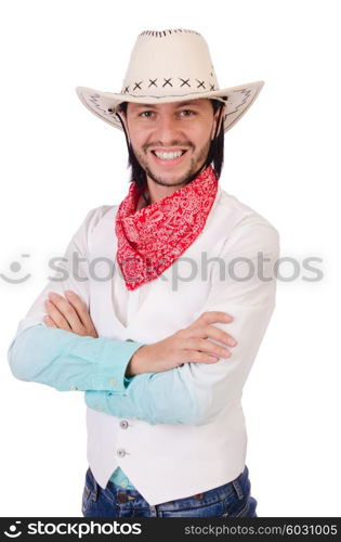 Cowboy isolated on the white background