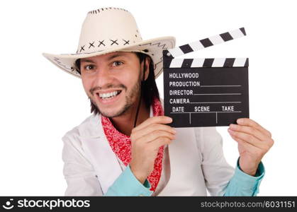 Cowboy isolated on the white background