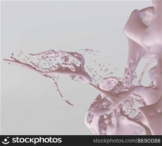 Cows, sheeps, goats, soya, rice, oat, hemp or coconut milk splash 3d illustration on white background - created with mesh tool. 3d rendering. 3d illustration.. Cows, sheeps, goats, soya, rice, oat, hemp or coconut milk splash 3d illustration on white background - created with mesh tool. 3d rendering.