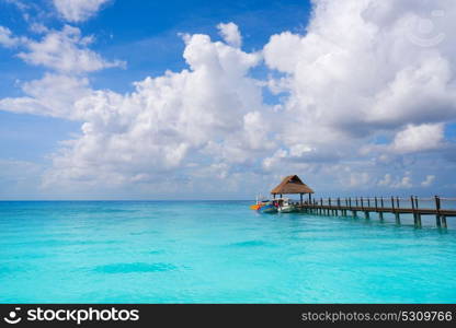 Cozumel island beach pier in Riviera Maya of Mayan Mexico