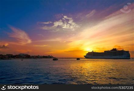 Cozumel island sunset cruise in Riviera Maya of Mayan Mexico