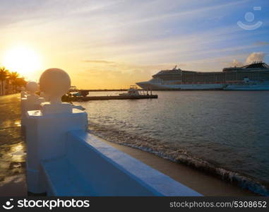 Cozumel island sunset in Riviera Maya of Mayan Mexico