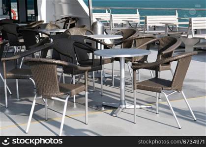 cozy cafe on the sea-ship