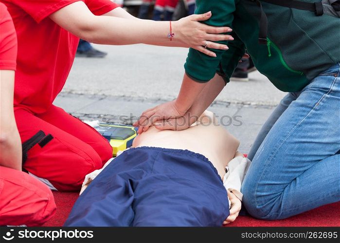 CPR and first aid training medical procedure